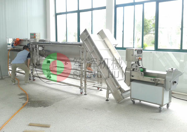 我公司為江蘇FR食品公司提供切菜、洗菜加工生產(chǎn)線