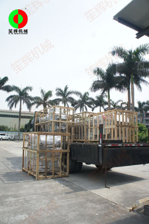 山東客戶朱先生訂制的一套渦流洗菜機(jī)組完工交貨！