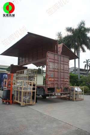 湖南經(jīng)銷(xiāo)定制的多套渦流洗菜機(jī)等設(shè)備專(zhuān)車(chē)發(fā)貨交付！